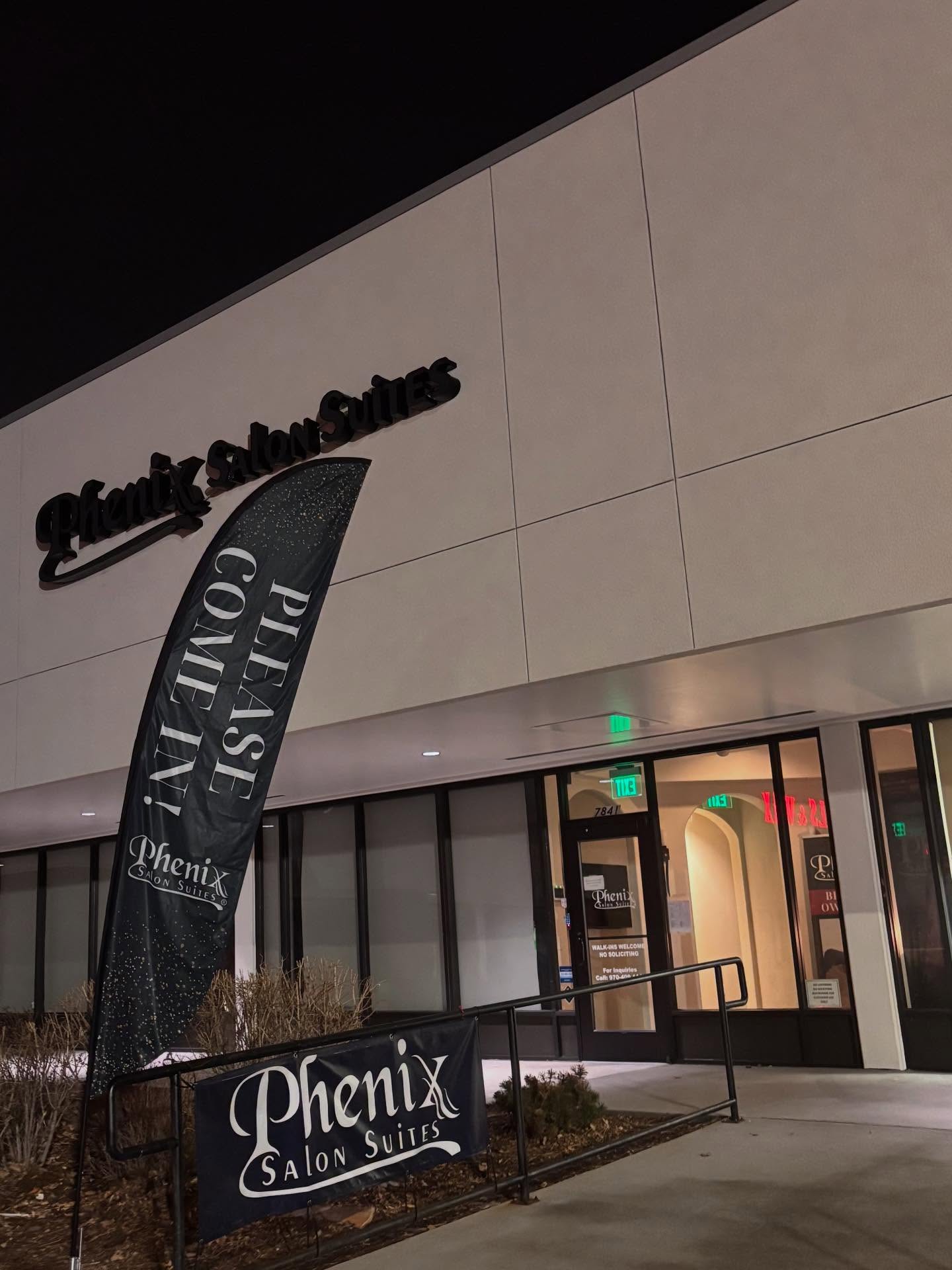 Phenix Salon Suites storefront in Arvada, Colorado